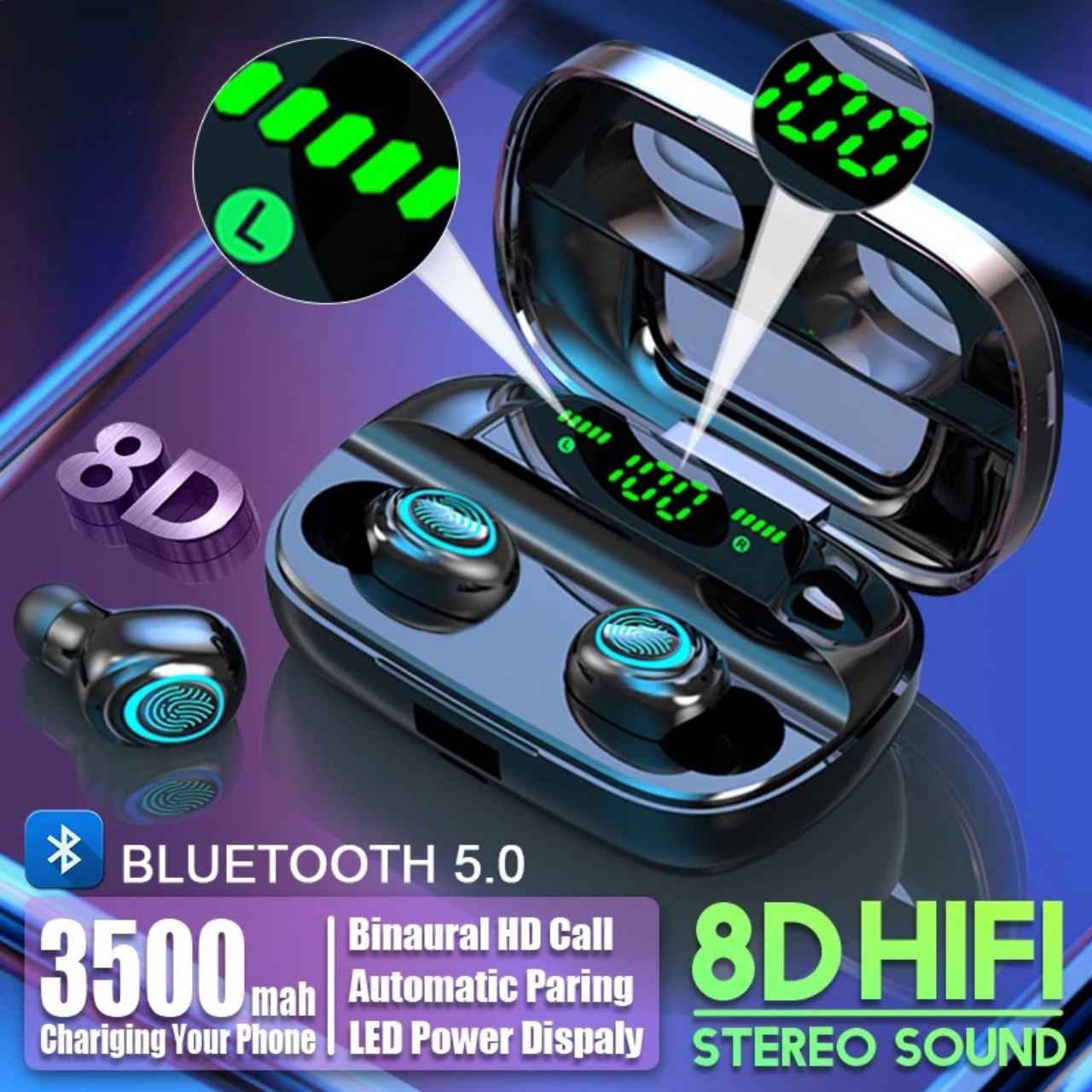 Tai nghe bluetooth 5.0 âm thanh nổi 8D phiên bán mới nhất M11