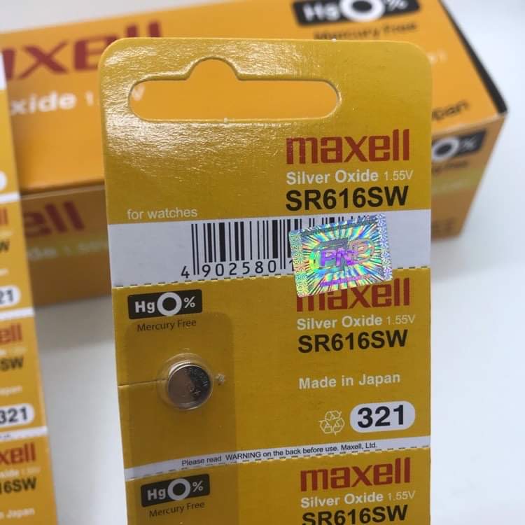 Pin 1.55V Sliver Oxide SR616SW 321 chính hãng Maxell
