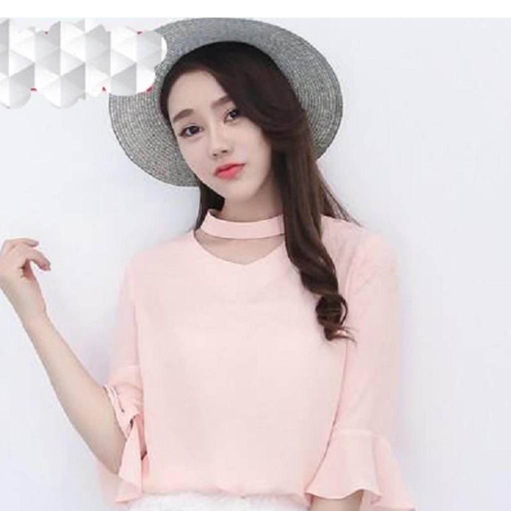 Aó cổ tim cách điêụ tay loe