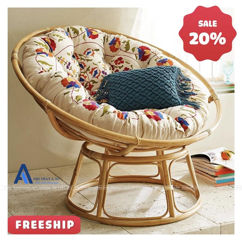 GHẾ MÂY PAPASAN KÈM VẢI BỐ CAO CẤP&quot; CAM KẾT MÂY 100%&quot;, thư giãn đọc sách