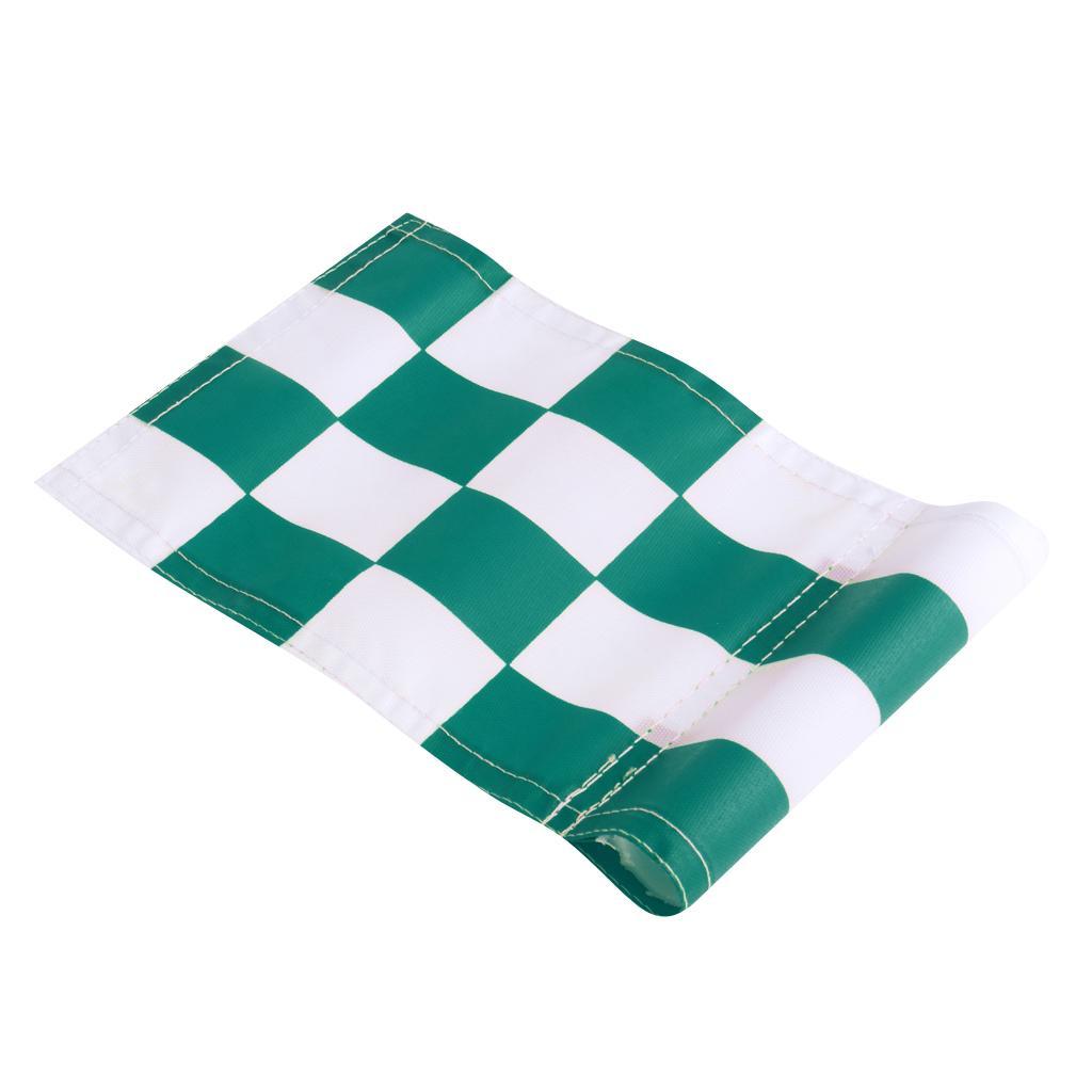 2x Durable Golf Flag Checkered And Solid Putting Green Marker Flag Backyard Practice Aid Symbol