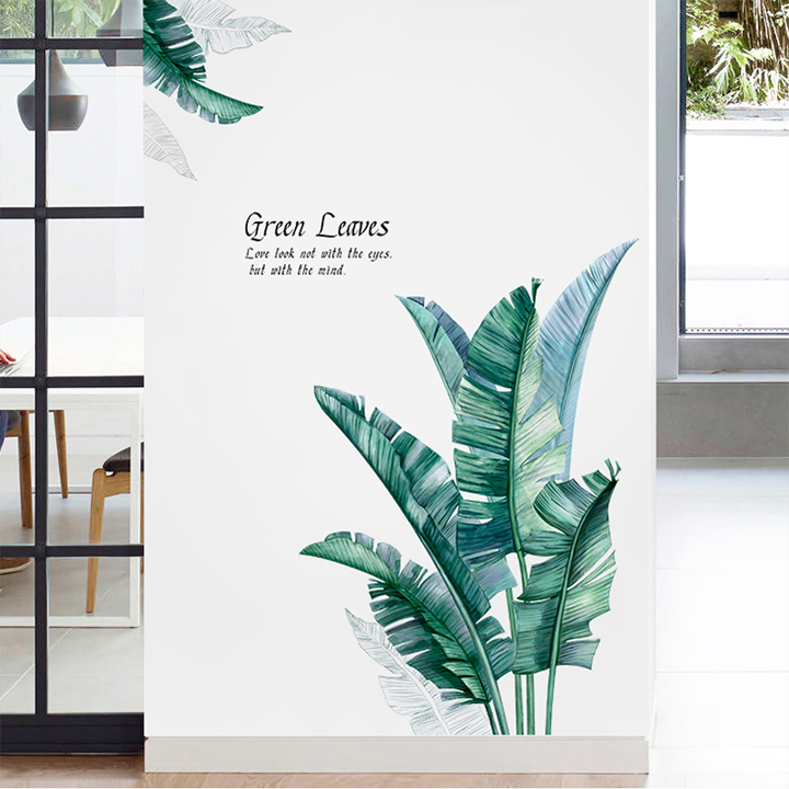 Decal dán tường Hình lá chuối QR9252