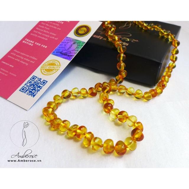 Vòng cổ Amber cho bé size 40-45 cm bé 3-6 tuổi