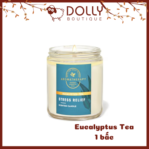 Nến Thơm 1 Bấc B.B.W Eucalyptus Tea Single Wick Candle 198g