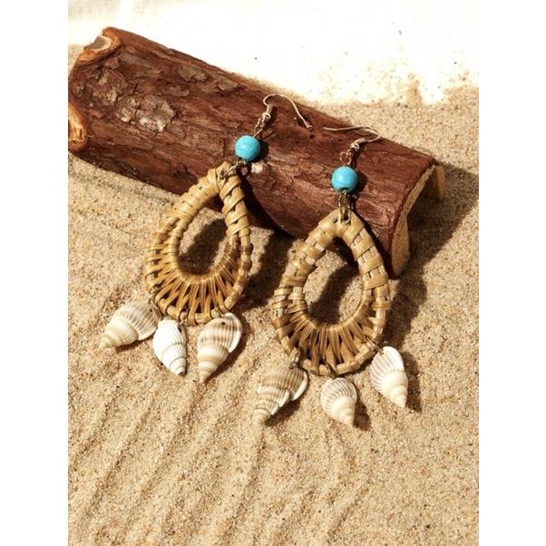 Bông tai thả mây hình giọt nước vỏ ốc Tiệm nhà Sakj