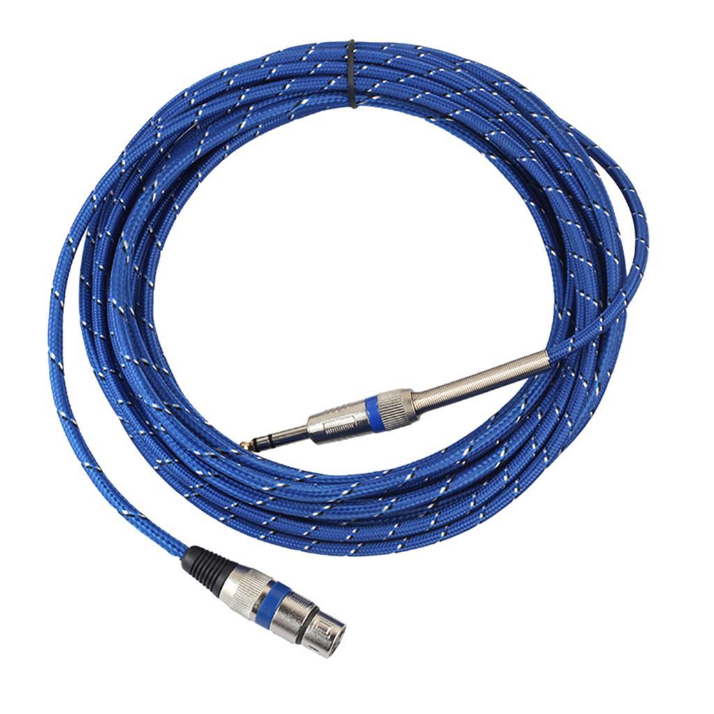 XLR Female to 1/4" 6.35mm TRS Male Balanced Stereo Audio Mic OFC Cable 20m