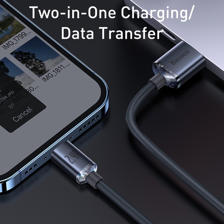 Cáp sạc nhanh, truyền dữ liệu tốc độ cao siêu bền Baseus Crystal Shine Series Fast Charging Data Cable IP 2.4A - Hàng chính hãng