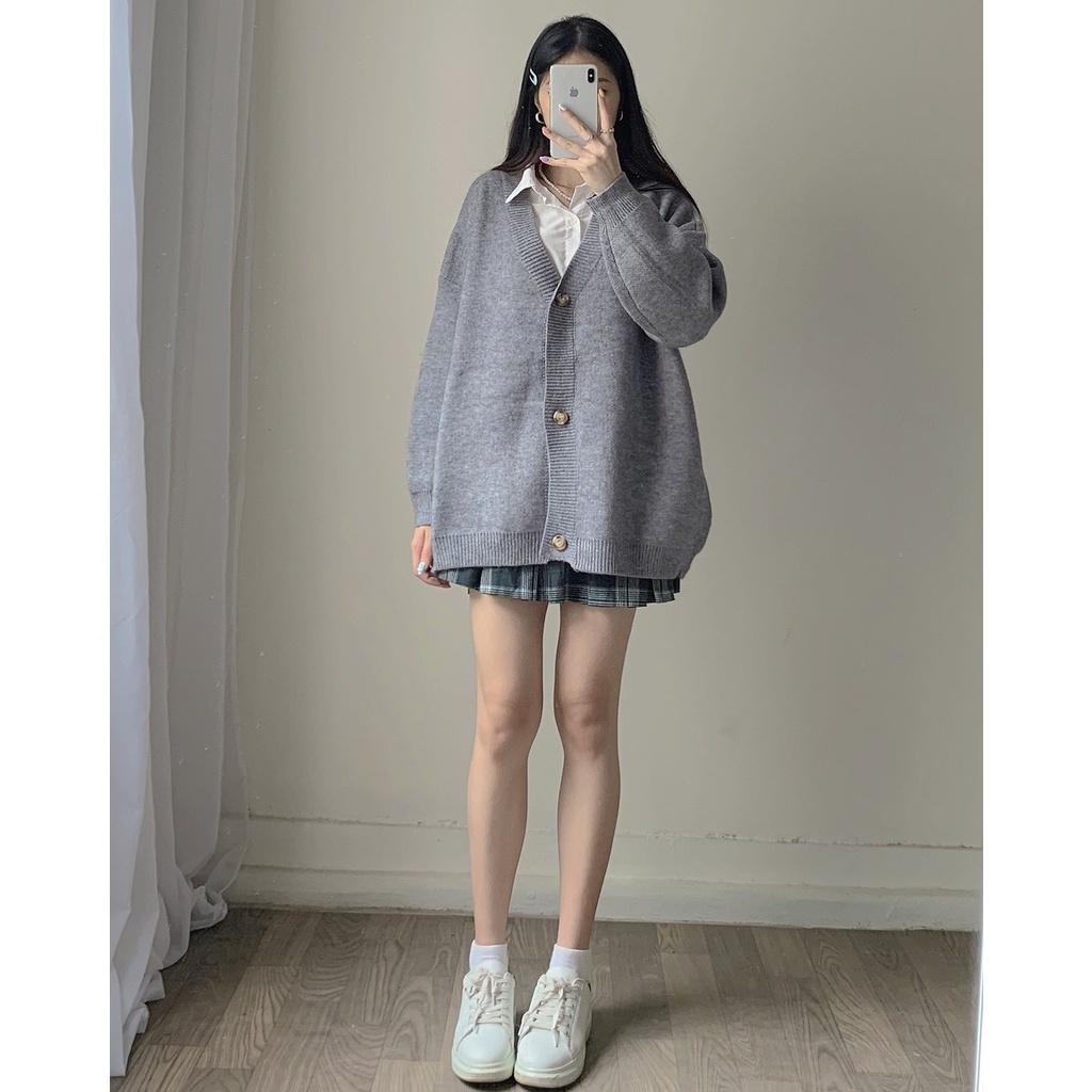 Áo khoác Cardigan len chữ P form rộng ulzzang - Made by Fiin