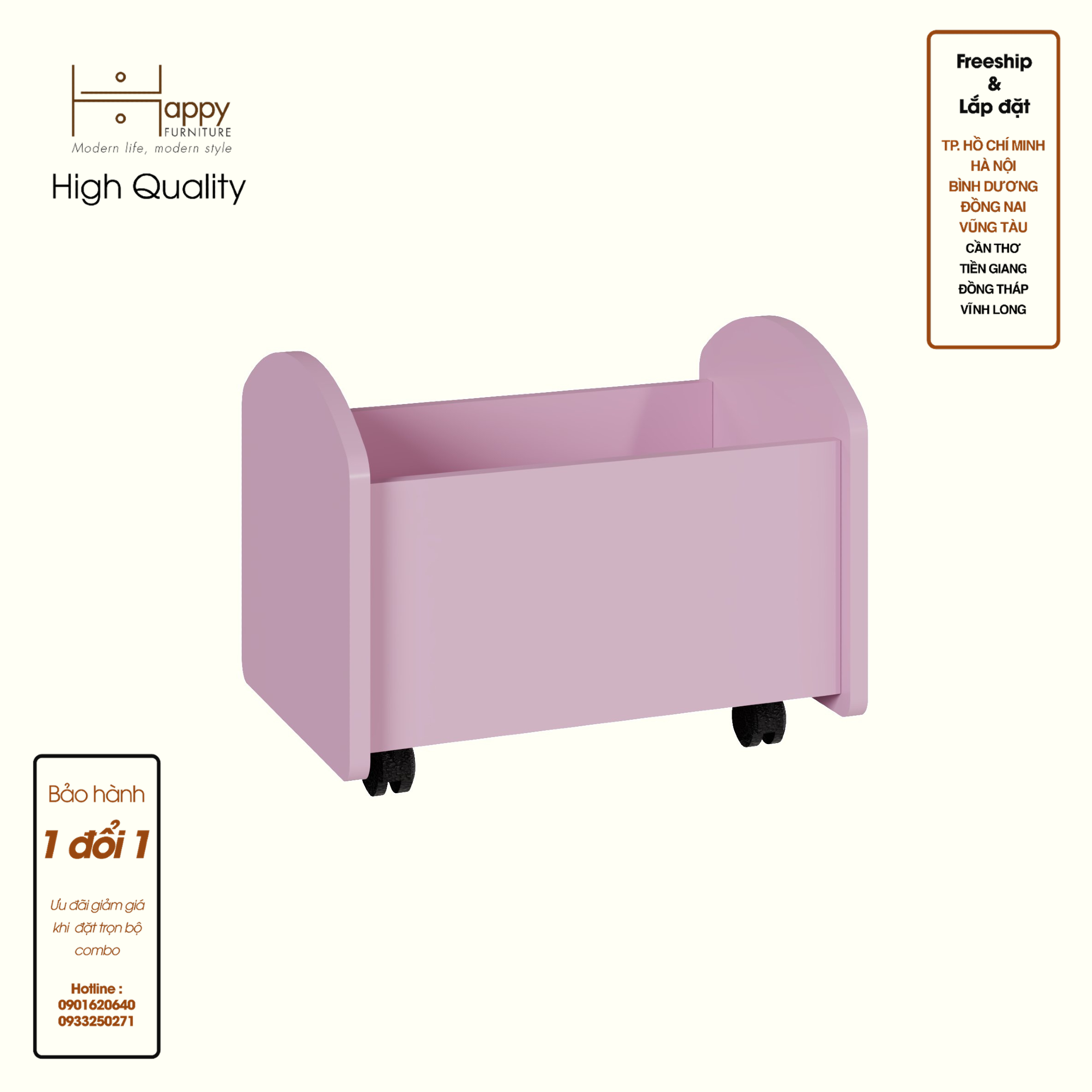 KID, Thùng lưu trữ cho trẻ em có bánh xe, 46cm x 36cm x 36cm , TLT_001