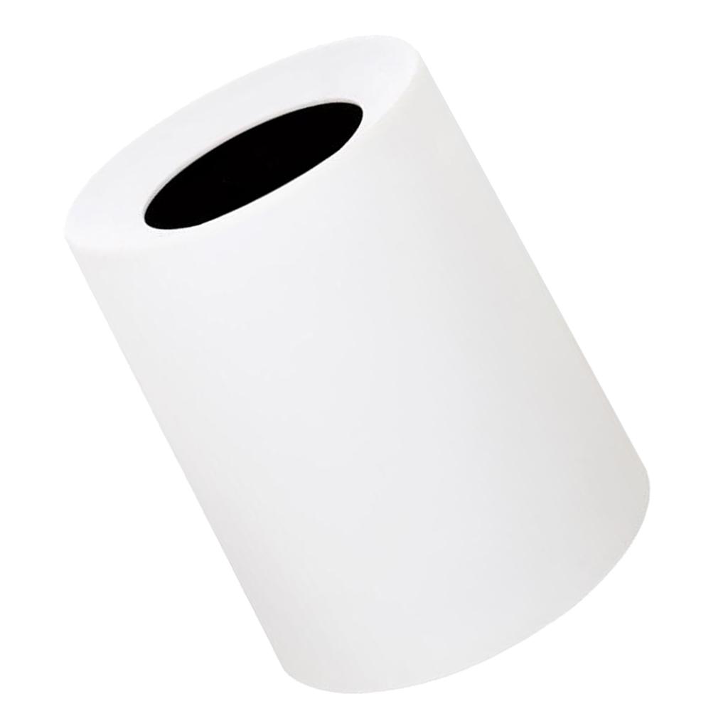 Waste Basket Bathroom Trash Can Round Office hide Bag 8L white