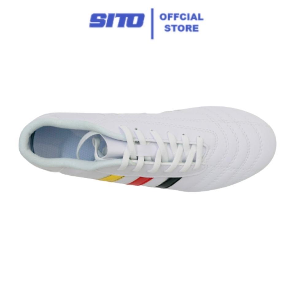Giày đá bóng cỏ nhân tạo Geet 3 sọc Trắng Đặc Biệt thể thao nam chính hãng rẻ đẹp - GS001