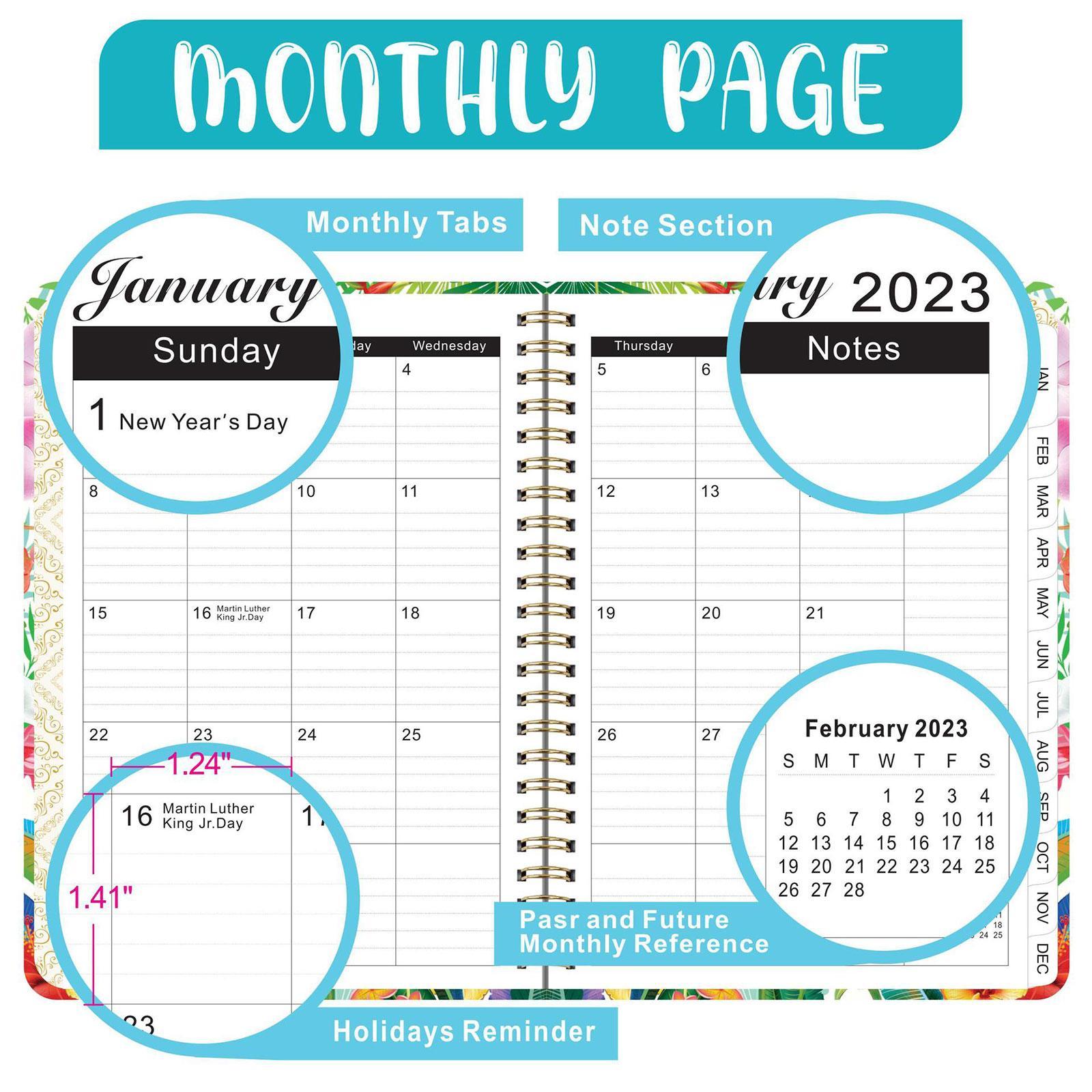 Schedule Planner 71 Page with 2 Bookmarks Agenda 2023 Planner for School