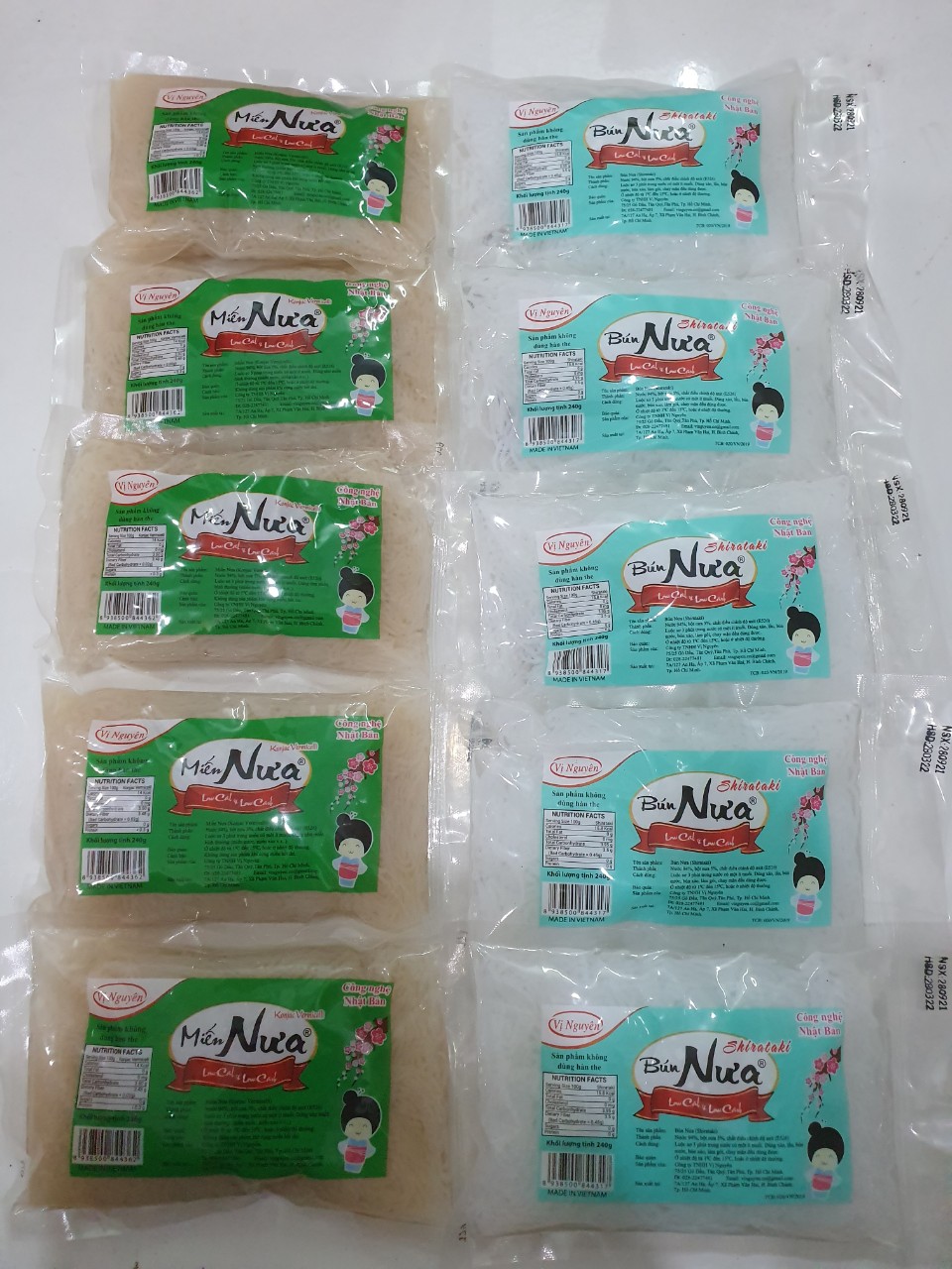 Combo 5 Gói Miến Nưa 5 Gói Bún Nưa Vị Nguyên 240Gram