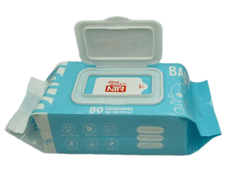 Thùng 4 gói Khăn ướt không mùi Koobeme, khăn to dày, đủ 80 tờ, 700gram, thấm nước đều vừa phải