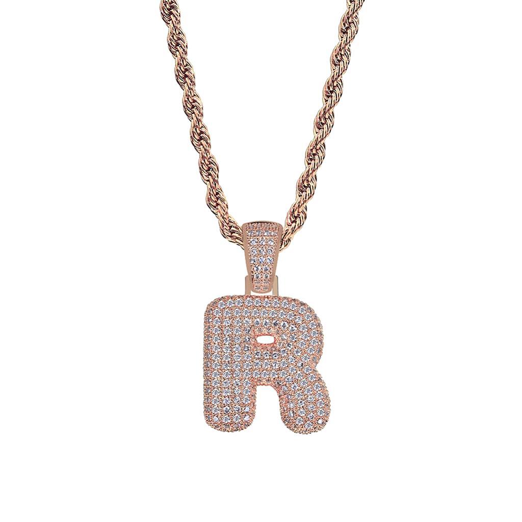 26 Letter R Pendant With Zircon Stone Pendant  Accessories