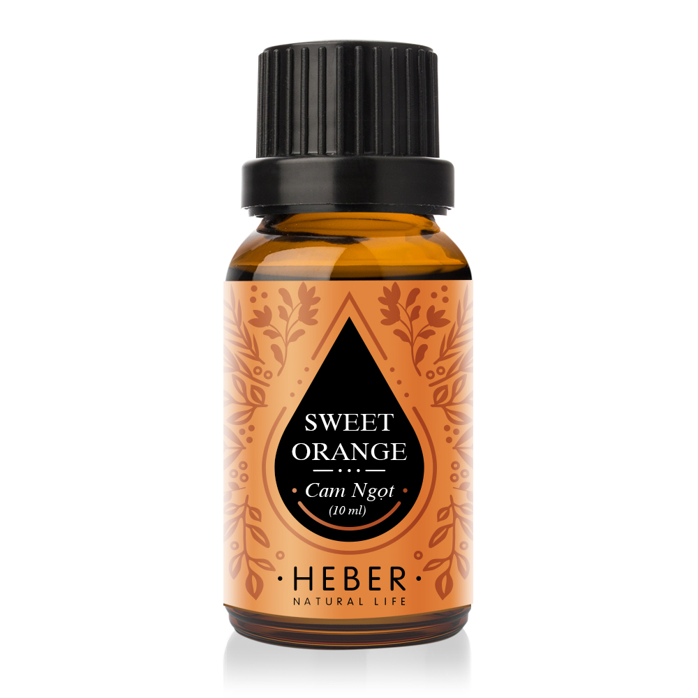 Tinh Dầu Cam Ngọt Sweet Orange Essential Oil Heber | 100% Thiên Nhiên Nguyên Chất Cao Cấp | Nhập Khẩu Từ Ấn Độ | Kiểm Nghiệm Quatest 3 | Xông Thơm Phòng | Hương Dịu Nhẹ