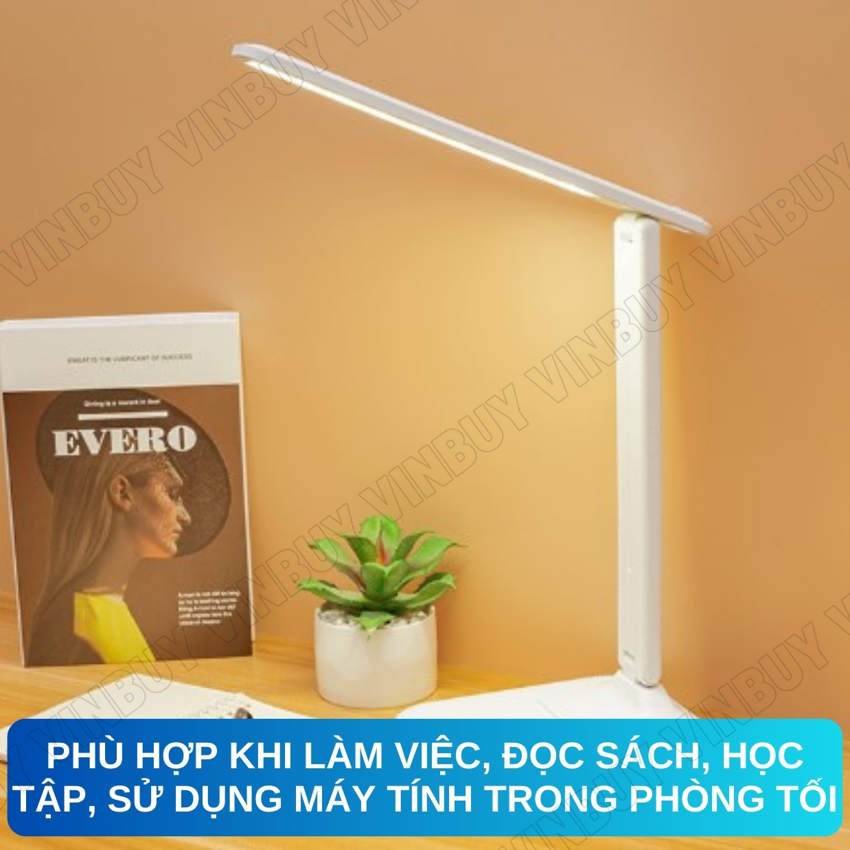 Đèn Bàn Học LED USB Di Động Cao Cấp - Đèn Làm Việc Sang Trọng Để Bàn Chống Chói Mắt Bảo Vệ Mắt - Có Thể Gập Hai Chỗ – 03 Chế Độ Ánh Sáng Vàng Bảo Vệ Mắt Chống Cận - Hàng Chính Hãng - VinBuy