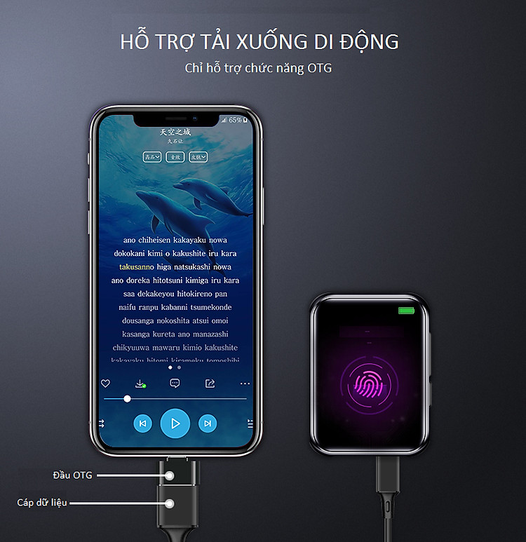 Máy Nghe Nhạc Cảm Ứng Ruizu M9 Có Bluetooth (Bộ nhớ 16GB) - Hàng Chính Hãng