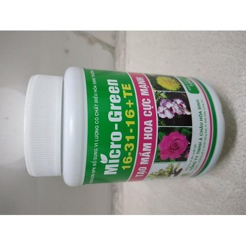 PHÂN BÓN NPK MICRO-GREEN 16-31-16 TẠO MẦM HOA CỰC MẠNH chai 100g