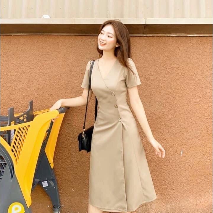 Váy basic nút dừa tròn DYDY DRESS- V011