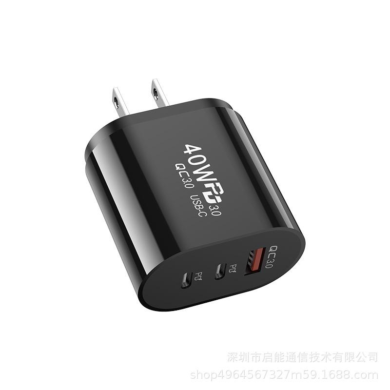 Đầu sạc nhanh kép PD2A + 5V2A theo phong cách mới nhất theo tiêu chuẩn Châu Âu Ba cổng A + C tiêu chuẩn Hoa Kỳ phù hợp với đầu sạc điện thoại di động Apple Android