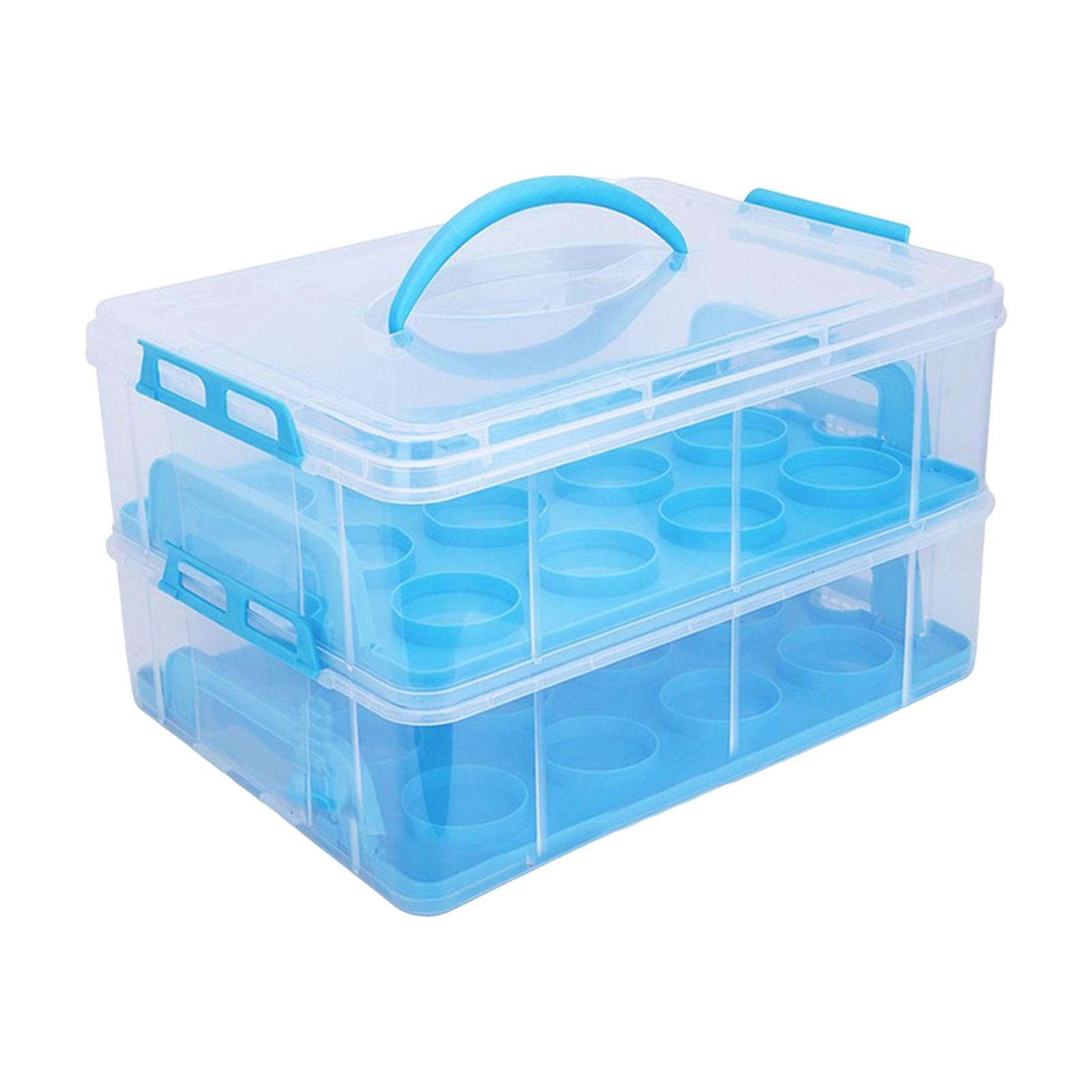 Muffin Stackable Cake Caddy with Handle and Lid Cupcake Carrier Storage for Desserts