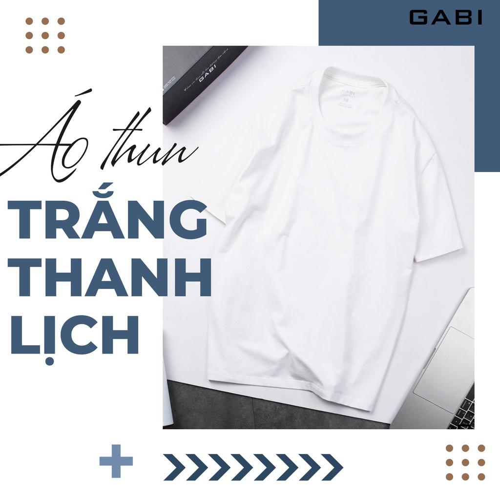 Áo thun Nam cổ tròn GABI chất liệu cotton dày dặn, thấm hút mồ hôi tốt, màu đen trắng, form Regular phù hợp, lịch lãm