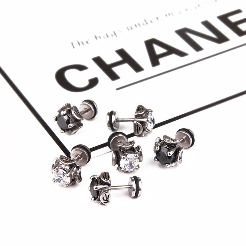 Bông Tai Nam Đính Đá Chất Liệu Thép Titan Không Han Rỉ TT 2539 - 1 Cặp