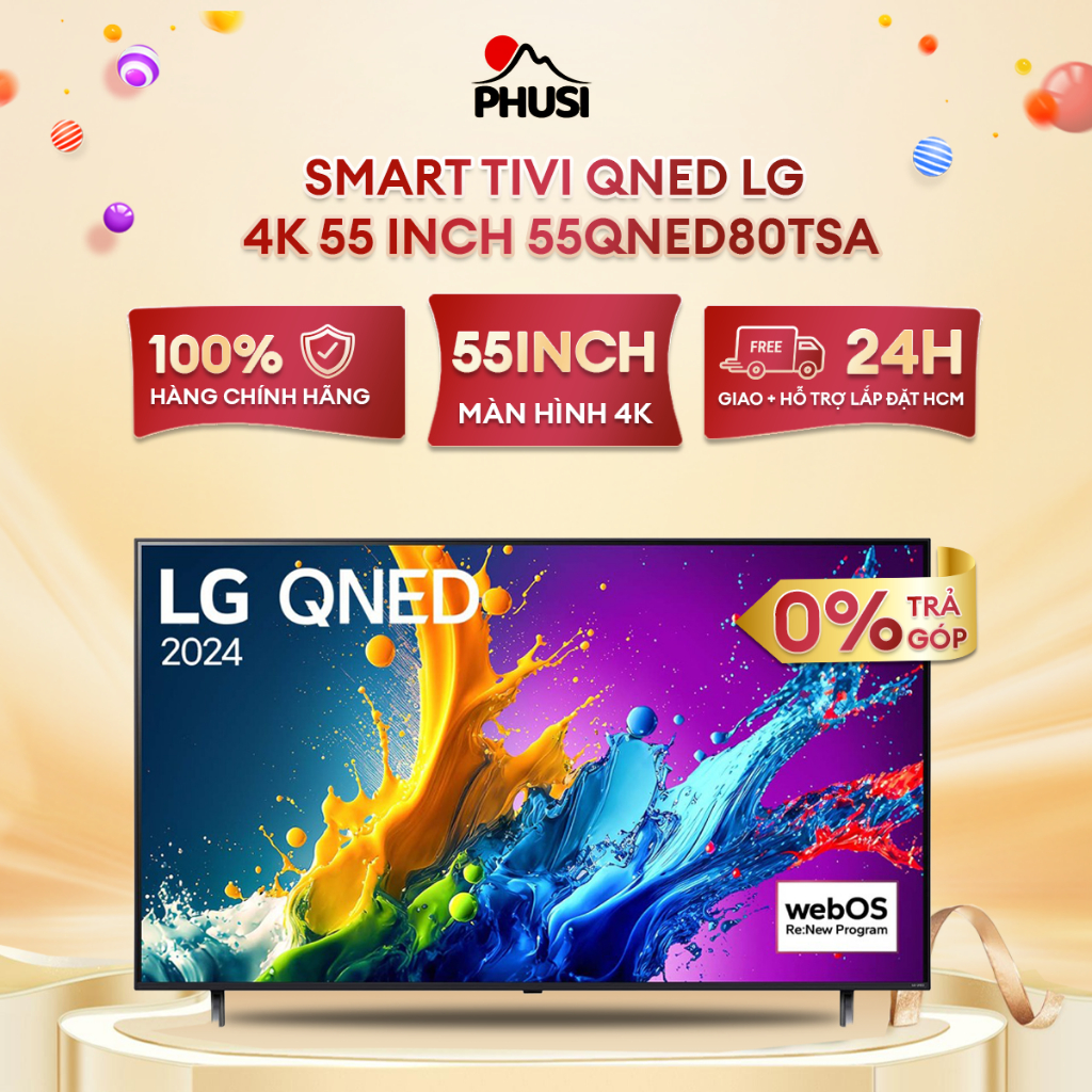 Smart Tivi QNED LG 4K 55 inch 55QNED80TSA - hàng chính hãng - chỉ giao tại HCM