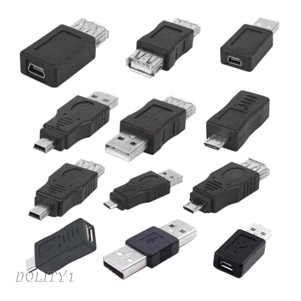 12 bộ chuyển đổi OTG USB 2.0 A nam sang nữ Micro USB Micro-B Mini-B chất lượng cao
