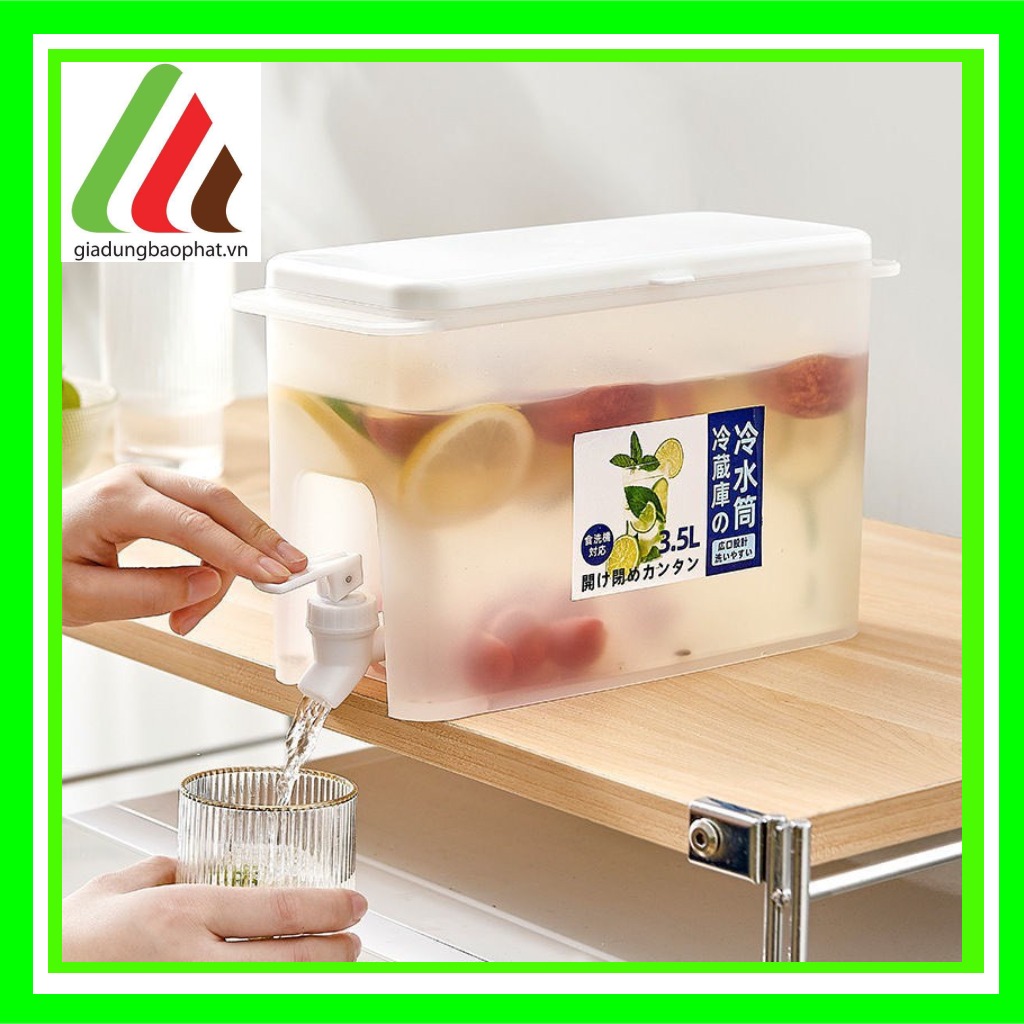 Bình nước nhựa 3.5 lít có vòi dùng trong tủ lạnh thiết kế thông minh chất liệu an toàn chịu nhiệt tốt
