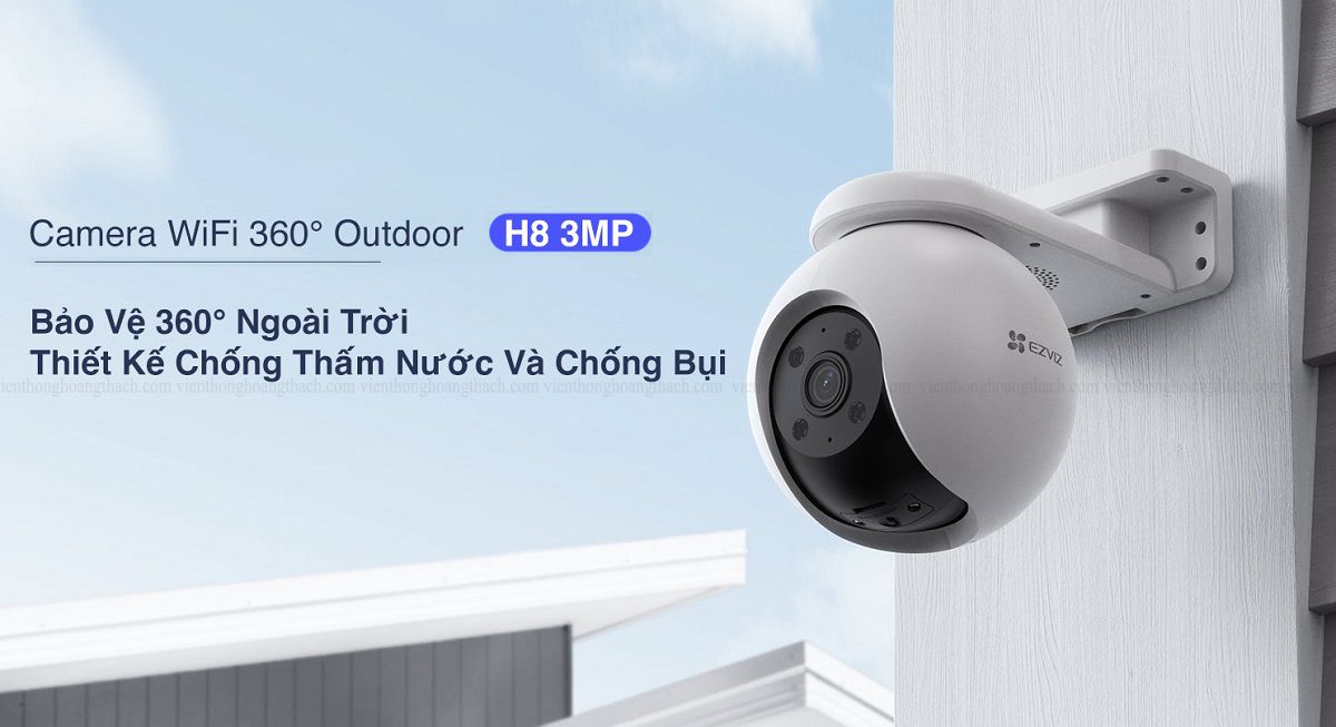 Camera Wifi EZVIZ H8 Pro 2K 3MP Siêu Nét - Xoay 360 Độ Ngoài Trời, Đàm thoại 2 Chiều - Hàng Chính Hãng