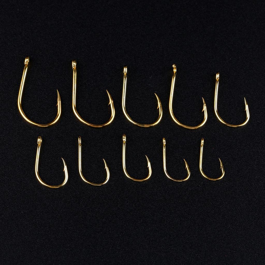500pcs High Carbon Steel Fishing Hooks Offset Hook Barbed Fishing Hooks