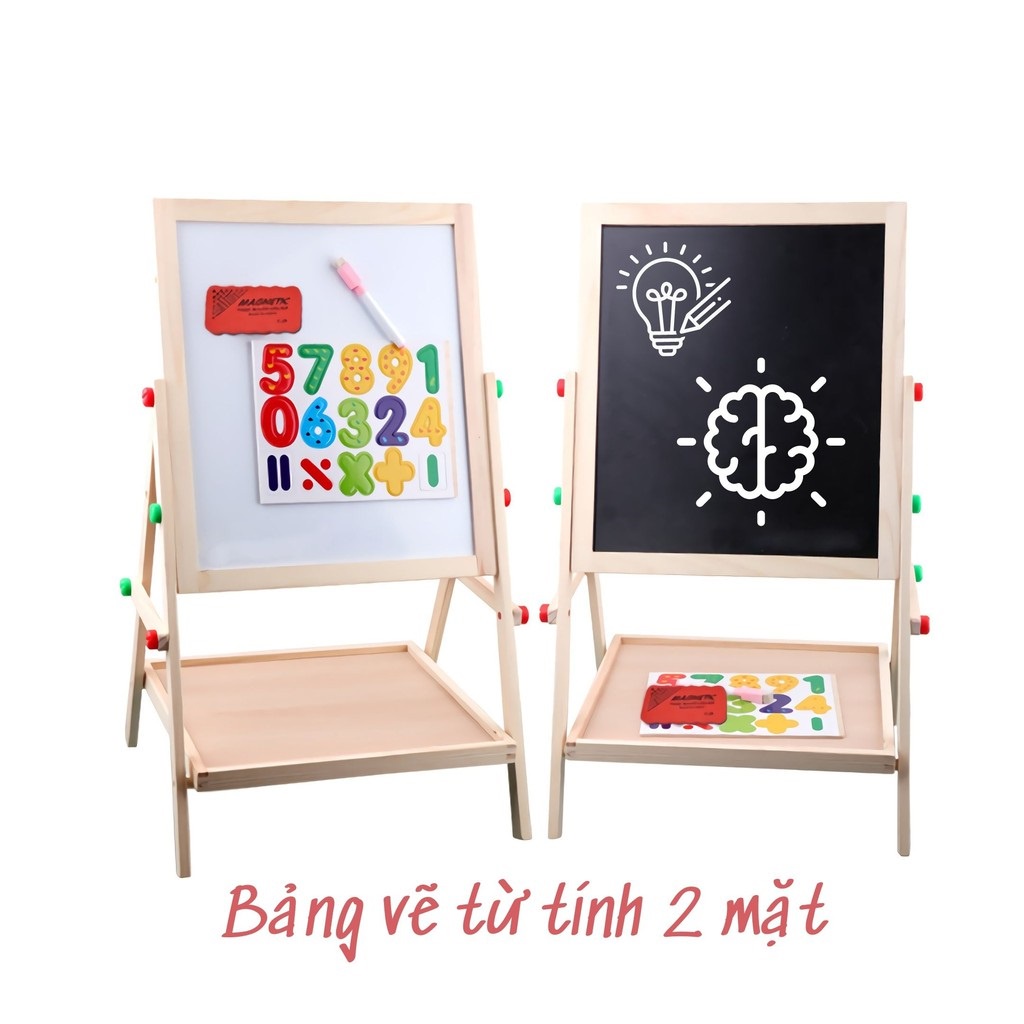 Giá vẽ / Bảng nam châm 2 mặt dành cho trẻ em, Giúp bé thỏa sức sáng tạo.