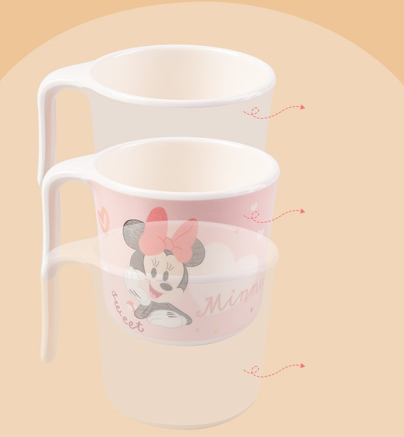 Ly nước có nắp Disney nhựa melamine mới 2022 hình chuột Minnie Mouse cho bé