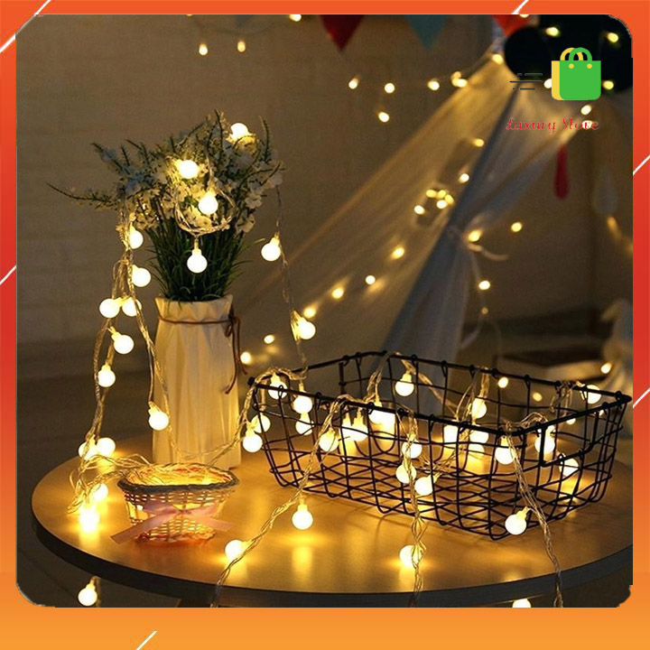 Đèn Led Trang Trí Bóng Tròn Ánh Sáng Vàng  Bóng Trang Trí Noel Lễ Tết - Hàng chính hãng