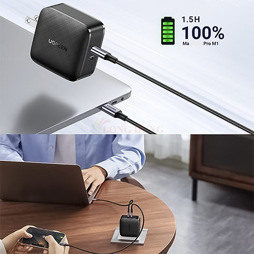 Cốc sạc Ugreen Power Delivery Fast Charger 2Type-C 66W CD216 - Hàng chính hãng