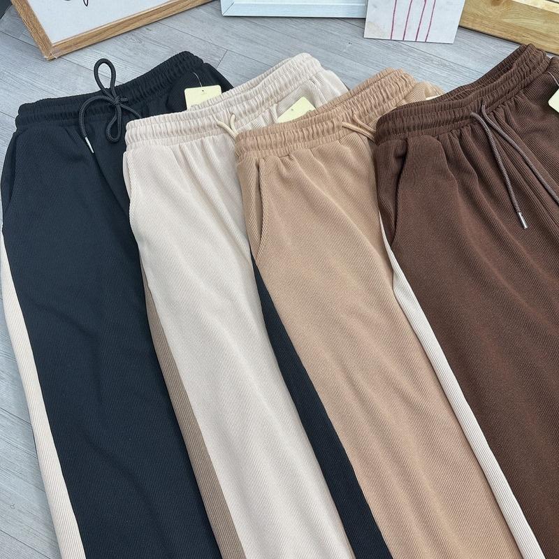 Quần jogger nữ bigsize nữ ống rộng bo gấu BIGSIZE CÔ NHỎ, Quần thể thao 58-95kg SSUON - Màu Nâu Socola