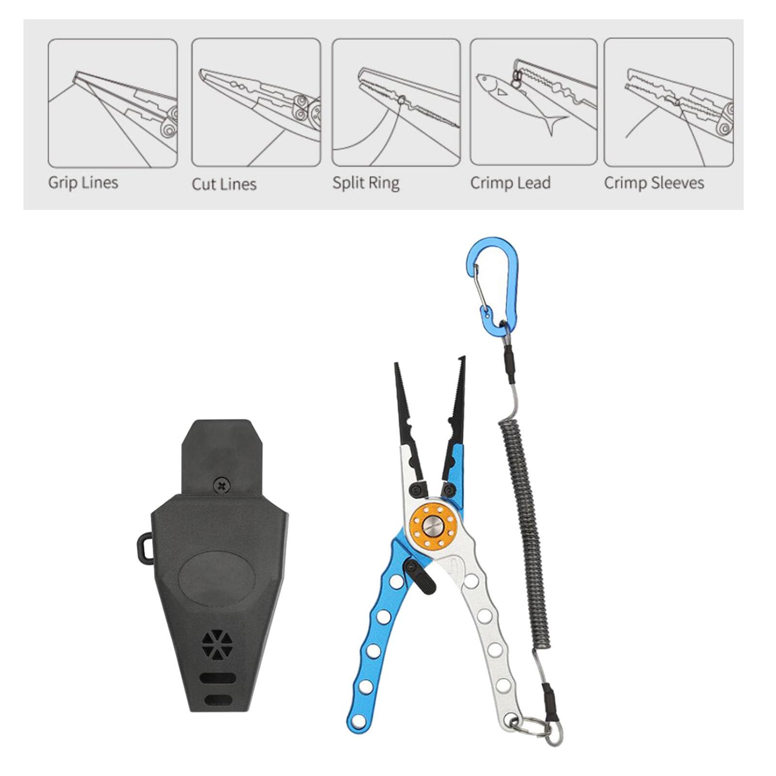 Fishing Pliers Fly Fishing Gear Hook Remover, Professional for Freshwater Saltwater Gear Multi Tool Lightweight Braid Line Cutting Scissors
