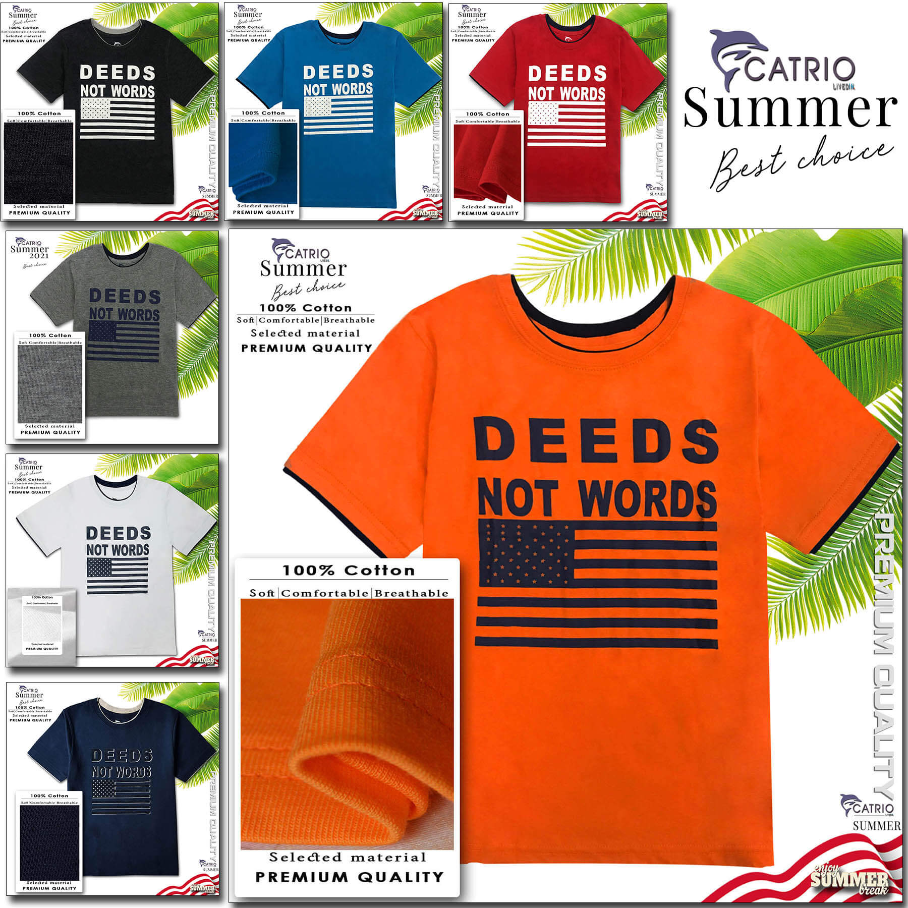 ÁO THUN BÉ TRAI NGẮN TAY CATRIO in DEEDS là áo phông trẻ em từ 9 tuổi đến 18 tuổi màu XÁM, chất liệu 100% cotton an toàn, áo thun bé trai thuộc BST quần áo thời trang trẻ em CATRIO