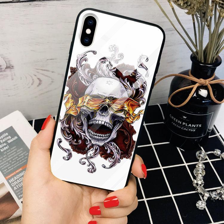 Ốp Lưng Đầu Lâu Cường Lực dành cho Iphone 6/6Plus/6S/6S Plus/7/7Plus/8/8Plus/X/Xs/Xs Max/11/11 Promax/12/12 Promax Lpc20120020