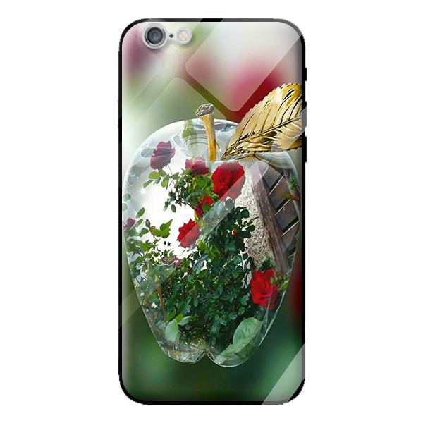 Ốp kính cường lực cho iPhone 6 Plus táo trắng 1 - Hàng chính hãng