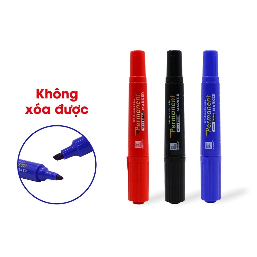 Bút lông dầu không xóa được GX-PM01, 2 đầu bút HH 6668 viết được trên nhiều bề mặt khác nhau, an toàn, không độc hại, mực chống nước, chống mờ và khô nhanh