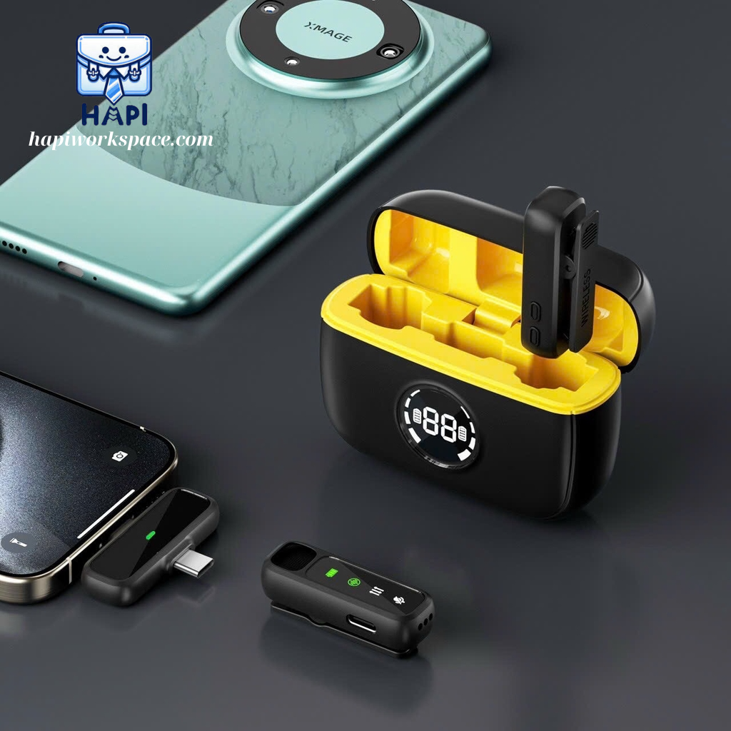 Micro mini không dây hàng chính hãng WiWU 2-in-1 Wi-WM003, Type C + L, hộp sạc tiện lợi