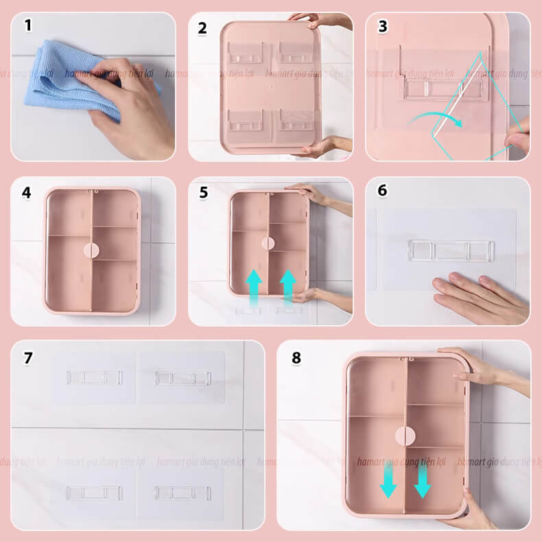 Miếng Dán Hộp Đựng Đũa Thìa Có Nắp Treo Tường Máy Sấy Đũa Muỗng Dán Thay Thế Giá Kệ Nhà Tắm Ecoco