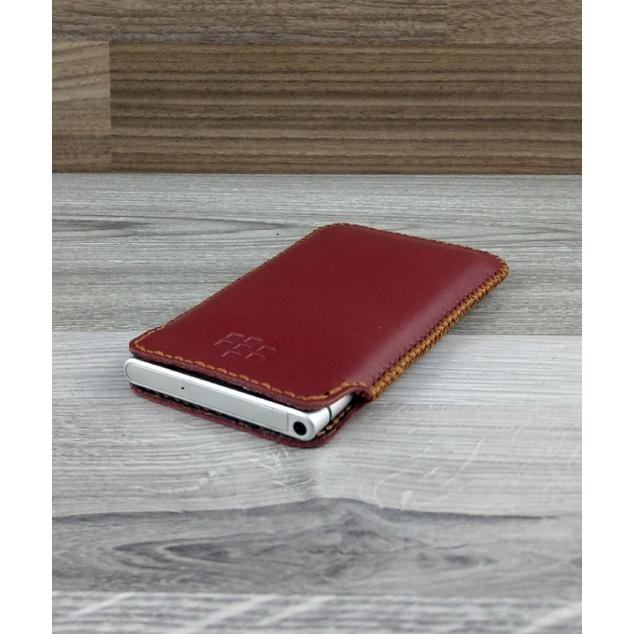 Bao da rút blackberry key2/key2 LE da bò thật da trơn