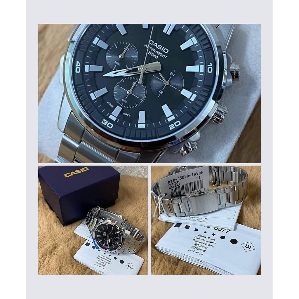 Đồng Hồ Nam Dây Thép Casio MTP-E505D-1AVDF | MTP-E505D-1A