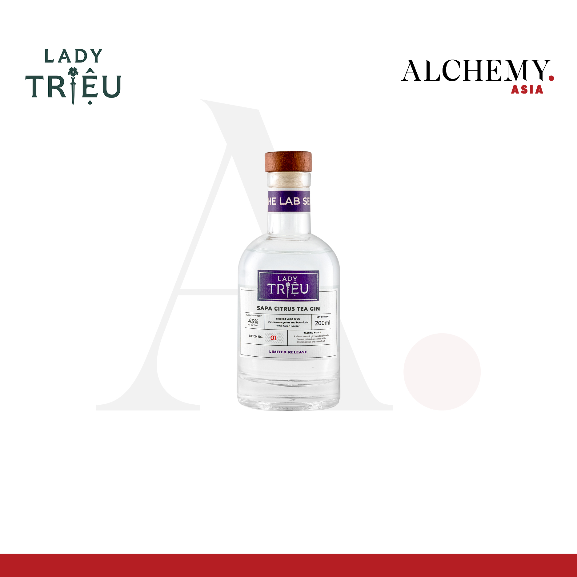 Rượu Lady Triệu Sapa Citrus Tea Gin 43% 1x200ml