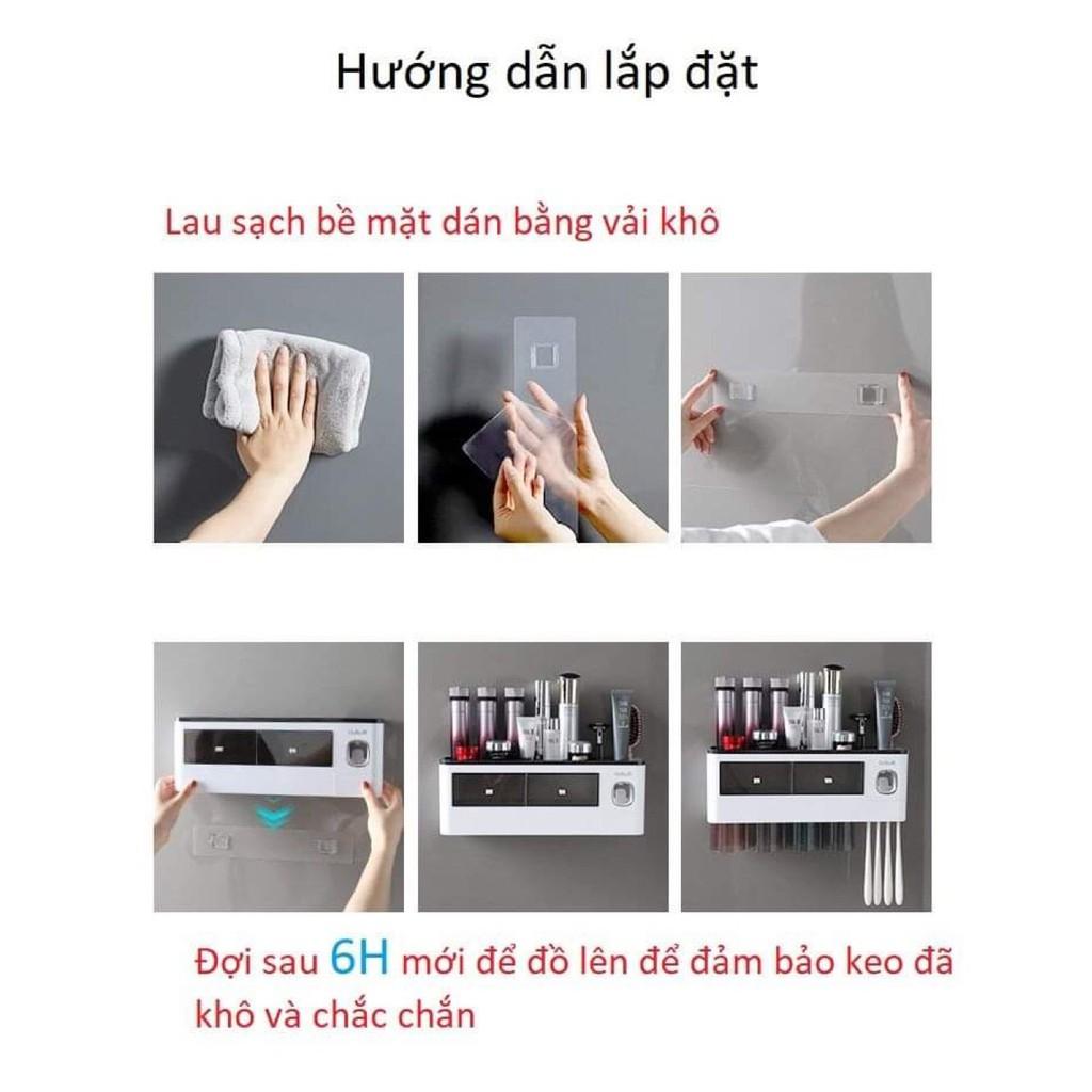 Kệ Để Đồ Phòng Tắm, Bộ Nhả Kem Đánh Răng Tự Động tặng kèm cốc