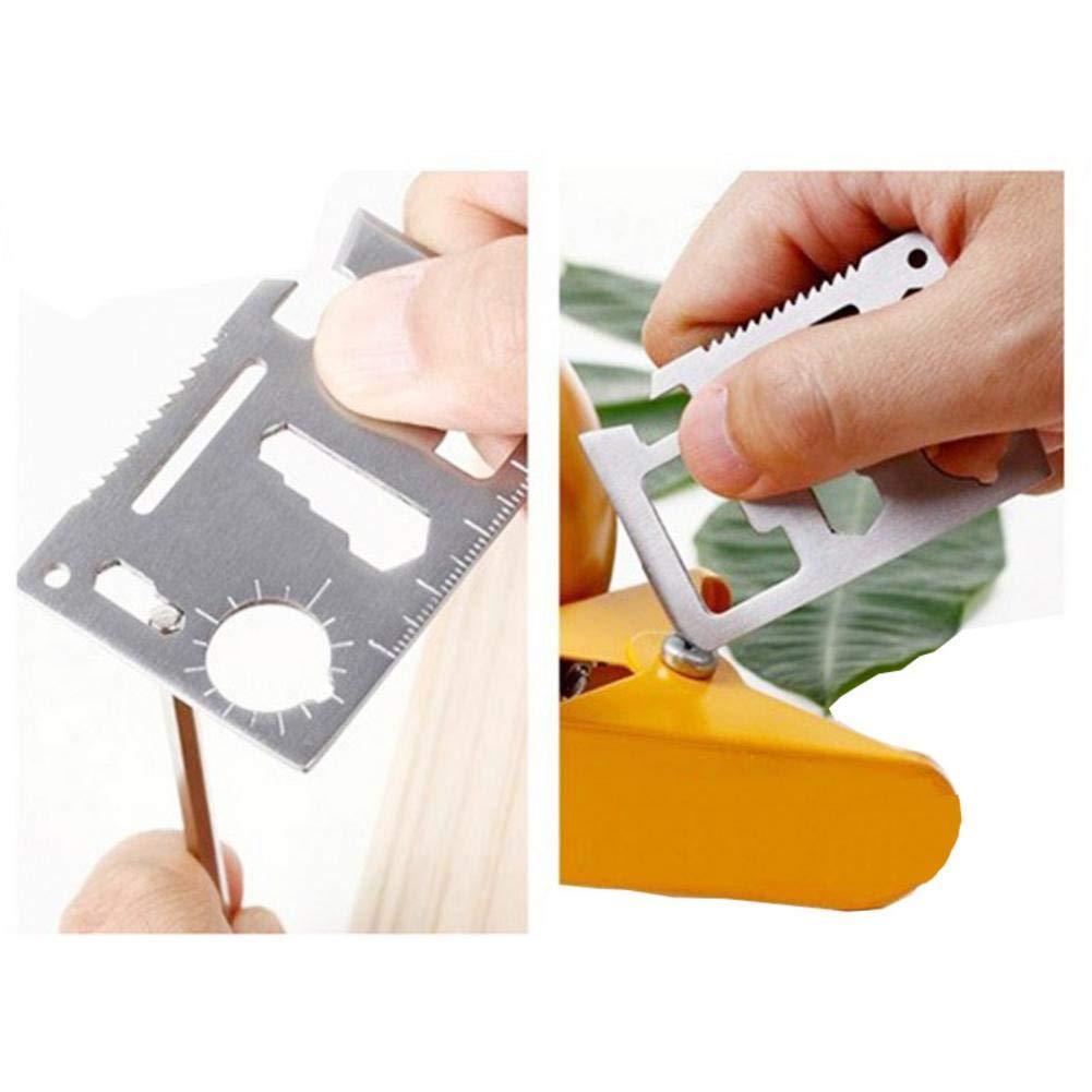 Miếng Thép Đa Năng 11 Công Dụng Thẻ Phượt Đa Năng - Steel Credit Card Survival Tool (Màu Bạc) 